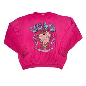 Vintage Taz UCLA Crewneck Sweatshirt Pink 90s Looney Tunes Collegiate Adult XL